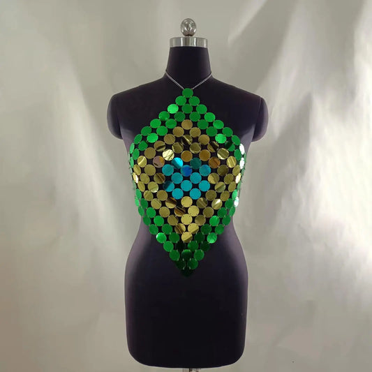 Cropped de lantejoulas BRASIL