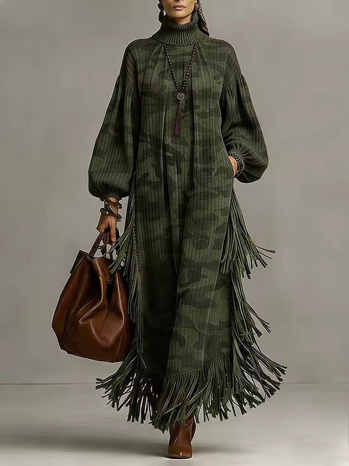 Vestido camuflado c/ franjas