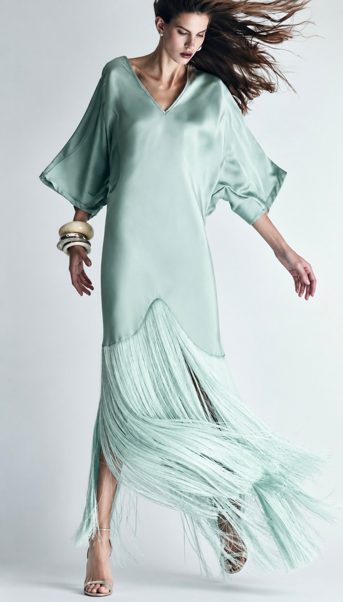 VESTIDO LONGO FRANJAS