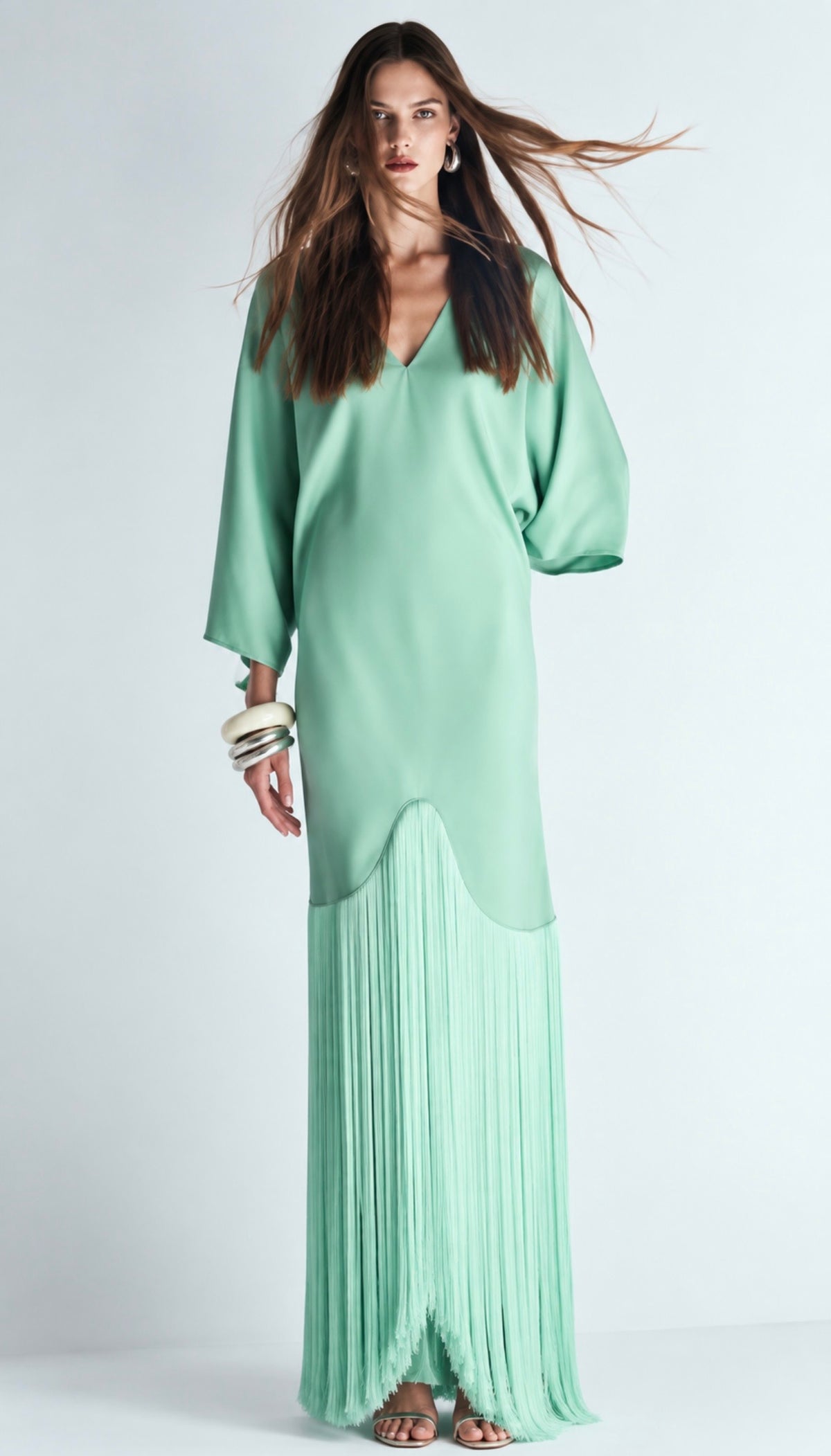 VESTIDO LONGO FRANJAS
