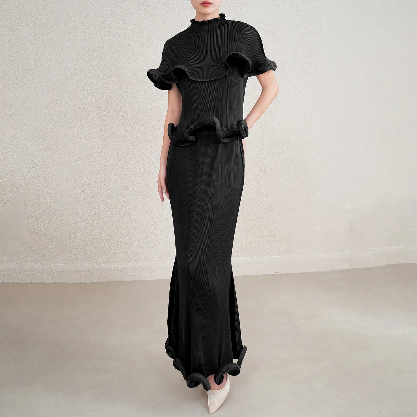 Conjunto plissado