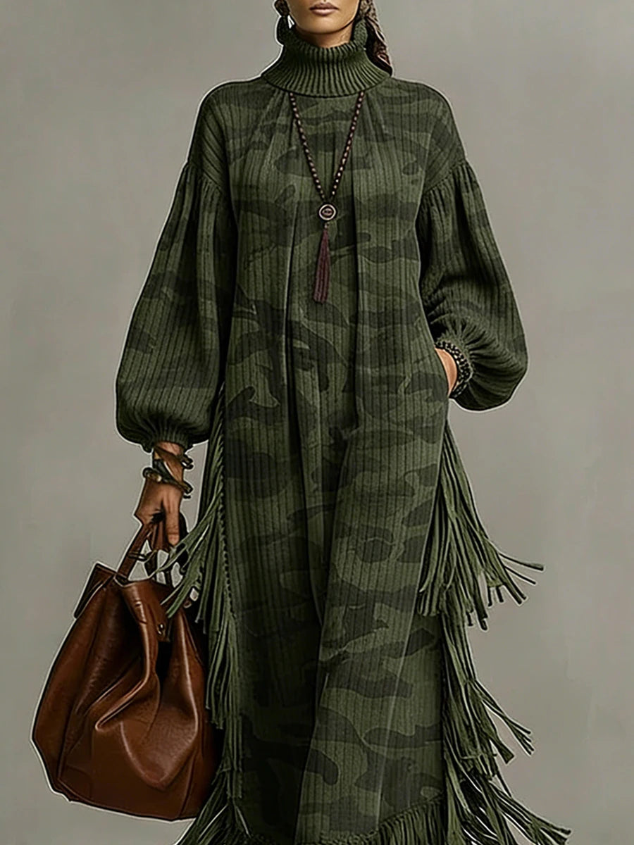 Vestido camuflado c/ franjas