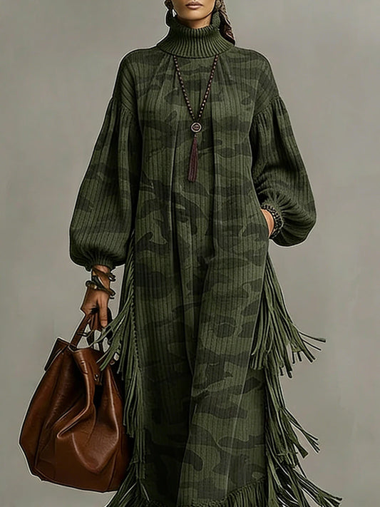 Vestido camuflado c/ franjas