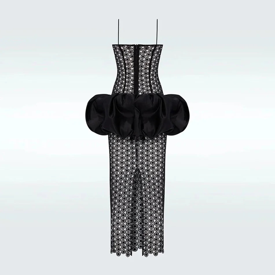 VESTIDO RENDA MIDI