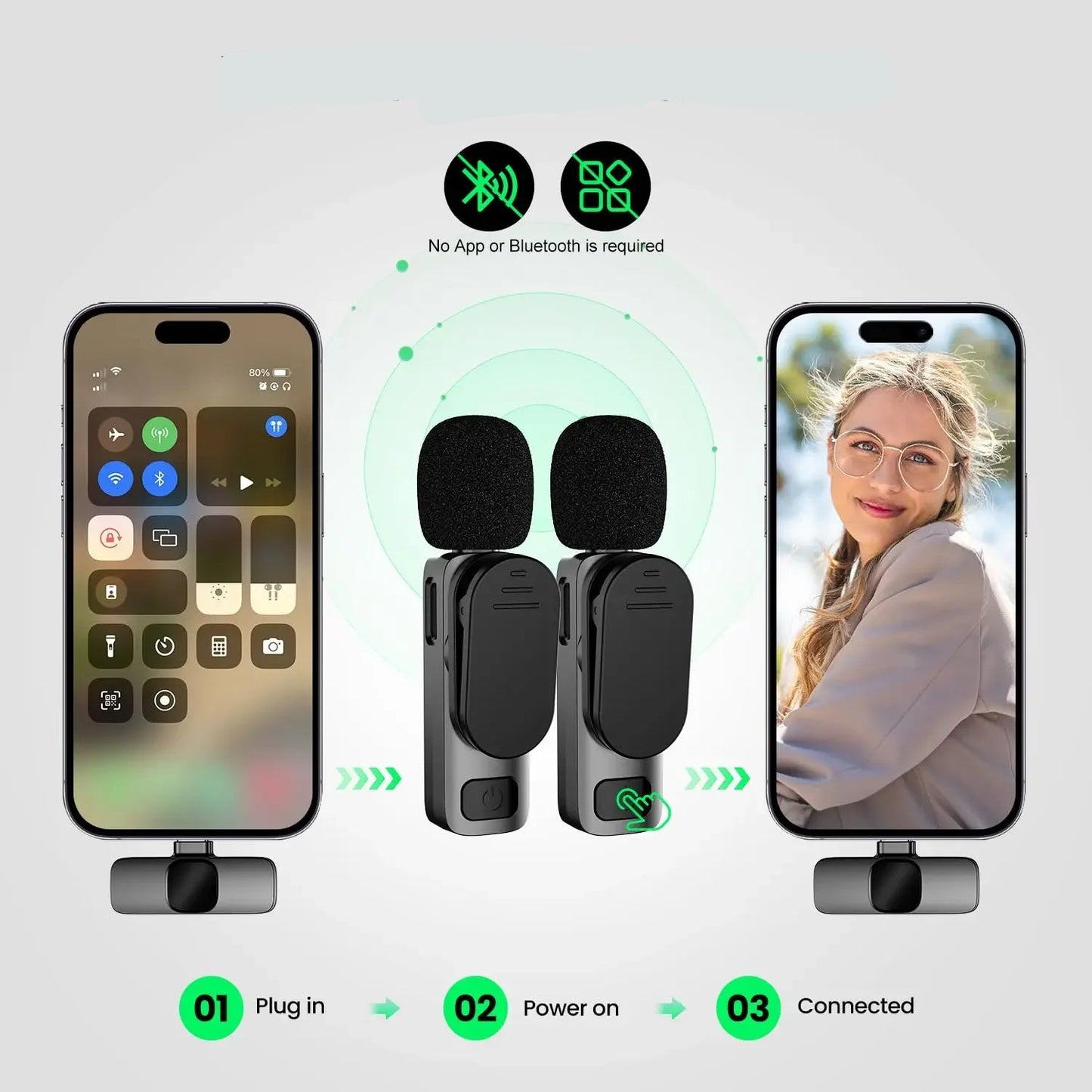 Microfone lapela sem fio