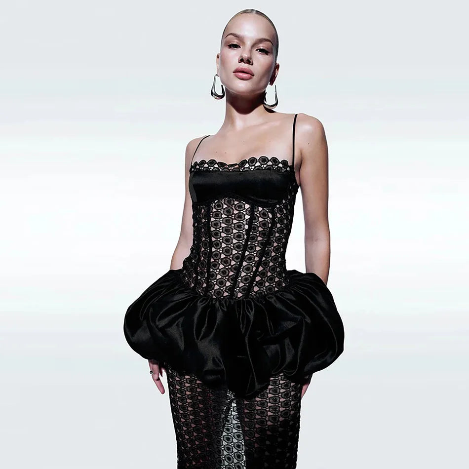 VESTIDO RENDA MIDI