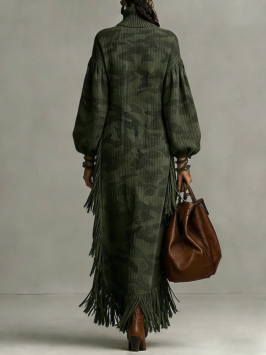 Vestido camuflado c/ franjas