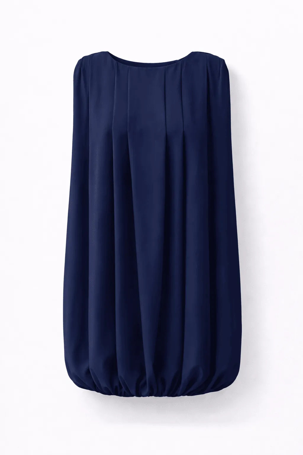 Vestido pregas com ombreiras