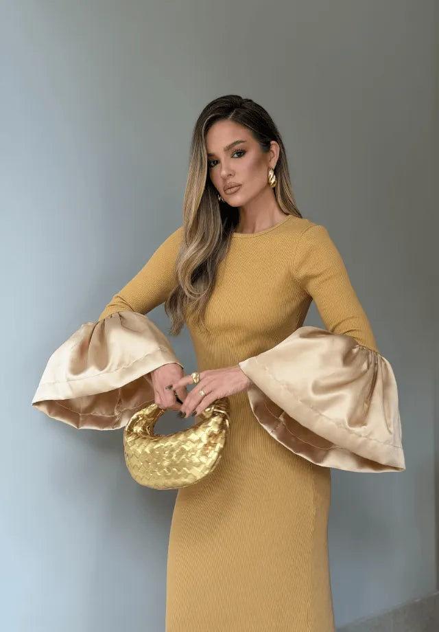 VESTIDO CANELADO POWER COM ZIBELINE